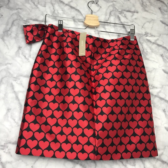NWT J. Crew Red Hearts Skirt - Picture 2 of 8